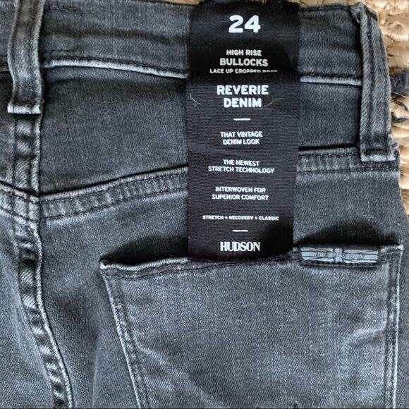 Hudson Black High Rise Bullocks Lace Up Cropped Jeans-24 - Picture 8 of 11